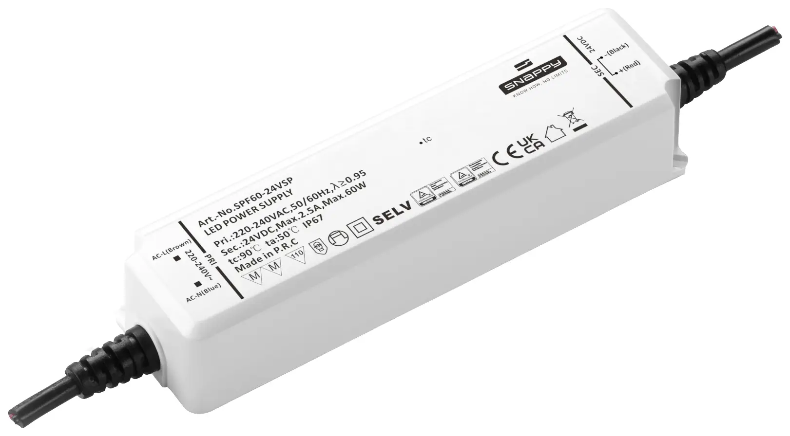 Світлодіодний трансформатор Dehner Elektronik SPF 60-12VSP, драйвер світлодіода, постійна напруга 60 Вт 5 A 12 В, підходить для ви