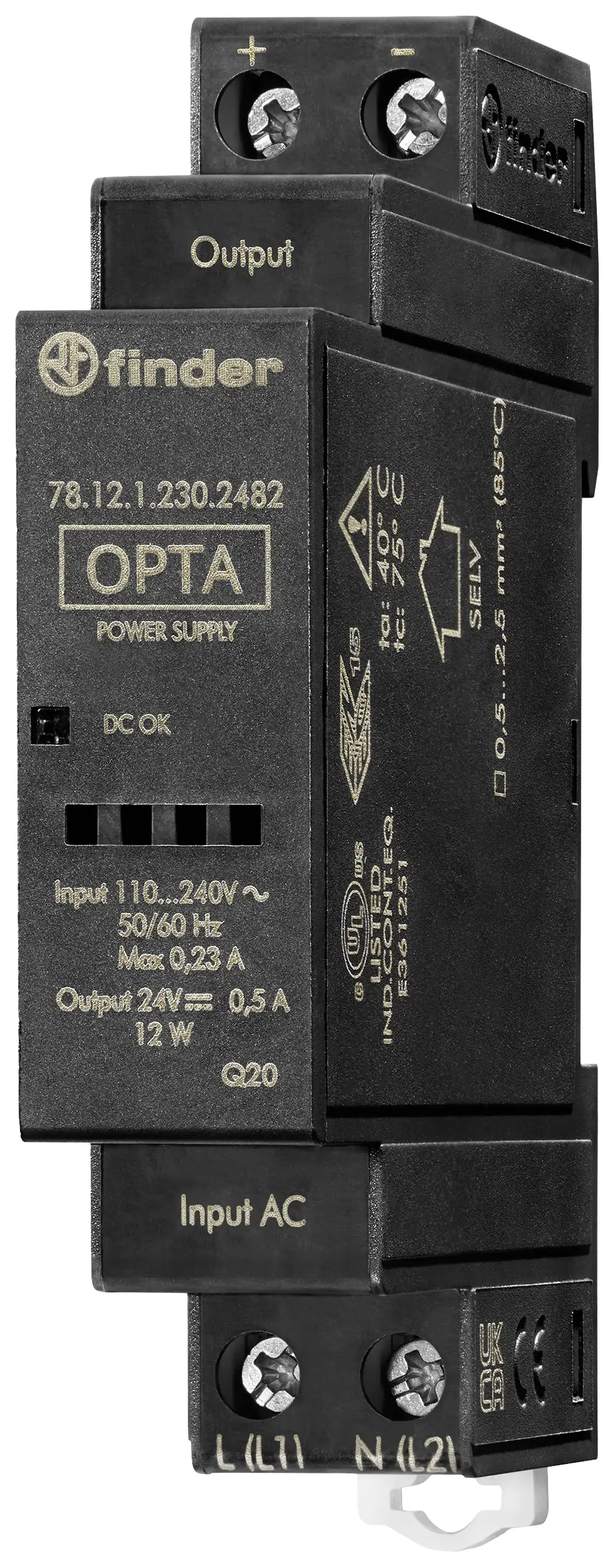Блок живлення для DIN-рейки Finder 78.12.1.230.2482 24 В/DC 0,63 A 12 Вт Кількість виходів: 1 x Опис 1 шт.