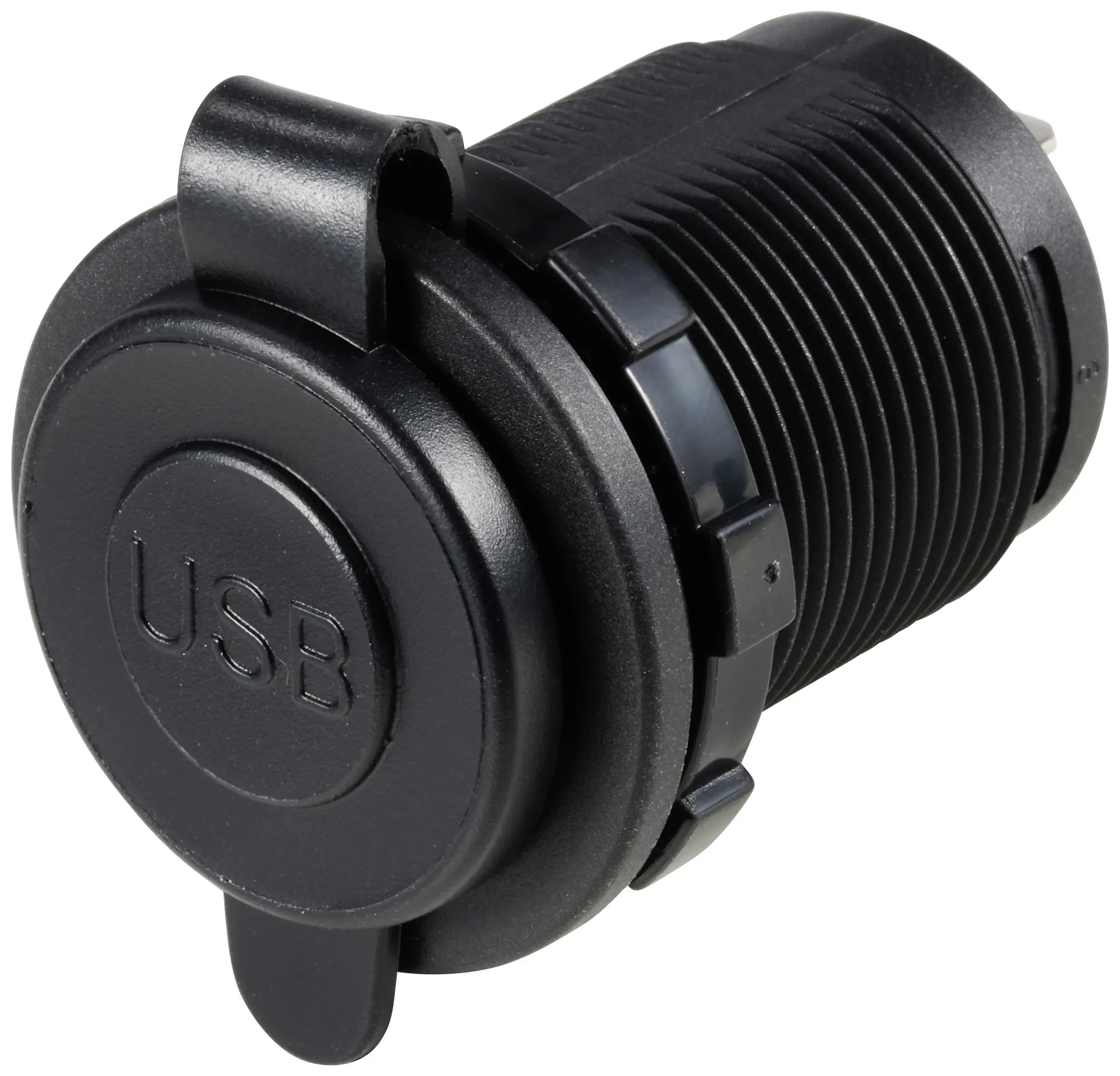 TRU COMPONENTS TC-12114140 Встроенный разъем USB A + USB C® с подсветкой, синий светодиод, круглый. Комплектация: 1 шт.