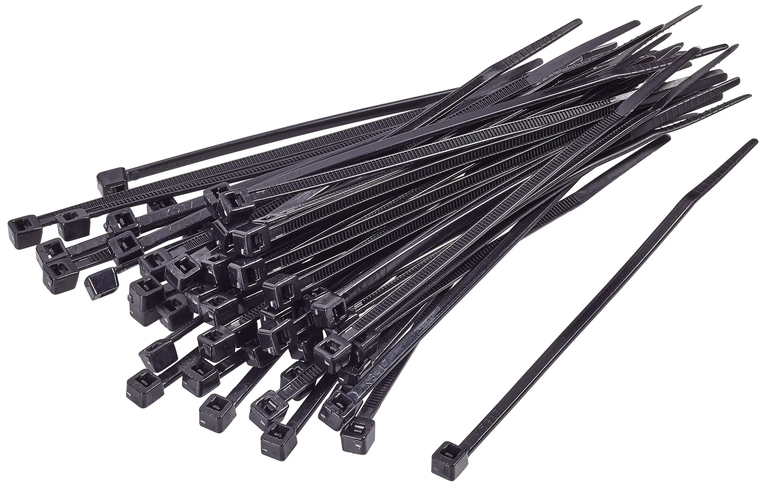 Кабельная стяжка TRU COMPONENTS TC-BT-250-7.6-UVB 250 мм 7,6 мм, черная, устойчивая к УФ-излучению, 100 шт.
