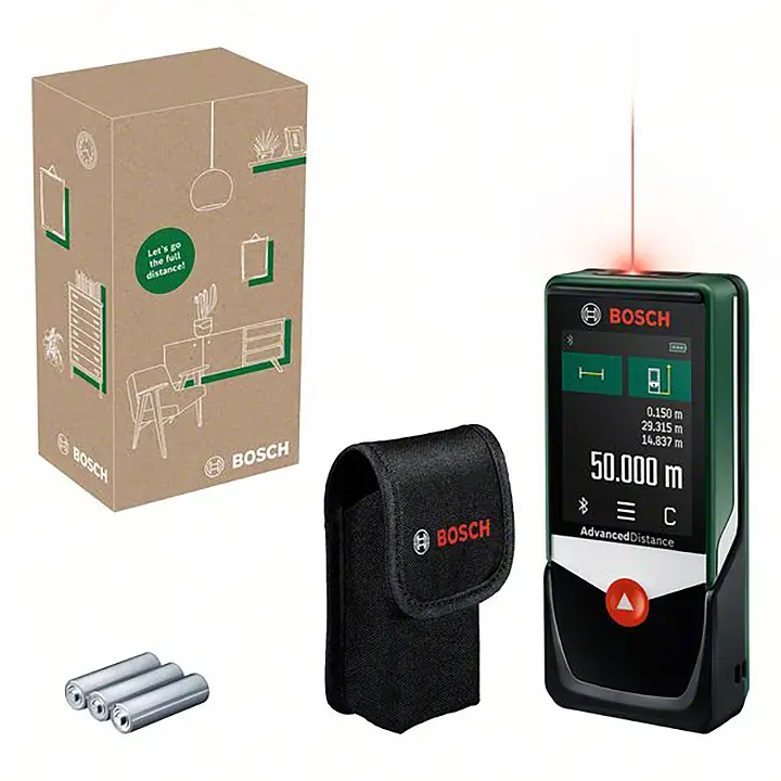 Лазерний далекомір Bosch Home and Garden AdvancedDistance 50C Bluetooth, сенсорний екран 50 м