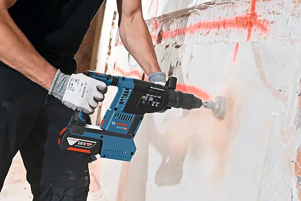 Bosch Professional GBH 18V-26F + GDE SDS-Plus-Аккумуляторная ударная дрель 18 В, литий-ионная аккумуляторная батарея, без зарядног