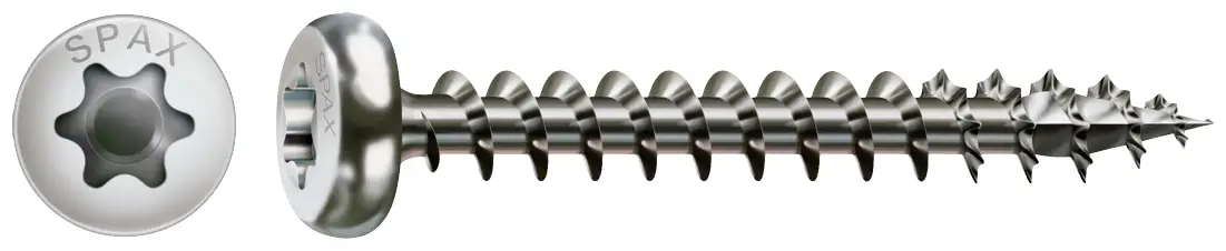 SPAX 0207000500303 R 88093 Шуруп з круглою головкою для дерева Ruko m.Spitze/T-STAR VG 5 мм 30 мм T-STAR plus нержавіюча сталь A2
