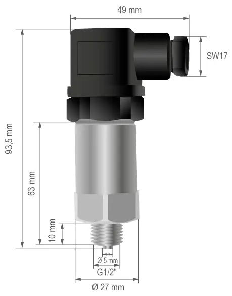 Датчики давления B + B Thermo-Technik, 1 шт., 0550 2181-003, соединитель клапана 0 бар на 5 бар, ISO 4400.