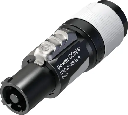 Сетевой разъем Neutrik NAC3FXXB-W-S powerCON, контакты: 2 + PE, 250 В/переменный ток, 16 А, 1 шт.