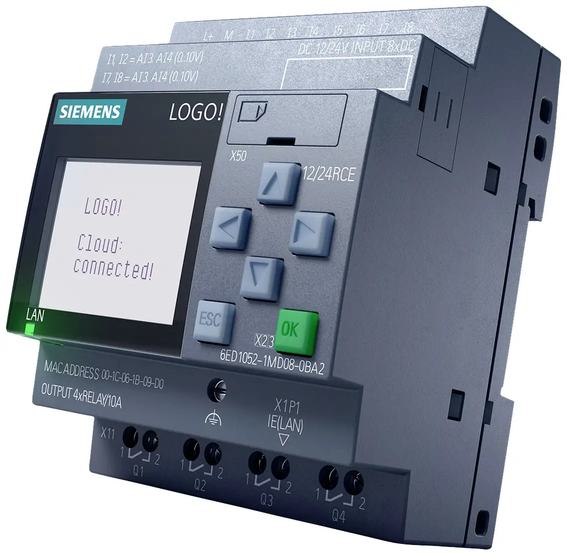 Модуль управления ПЛК Siemens 6ED1052-1CC08-0BA2 24 В постоянного тока