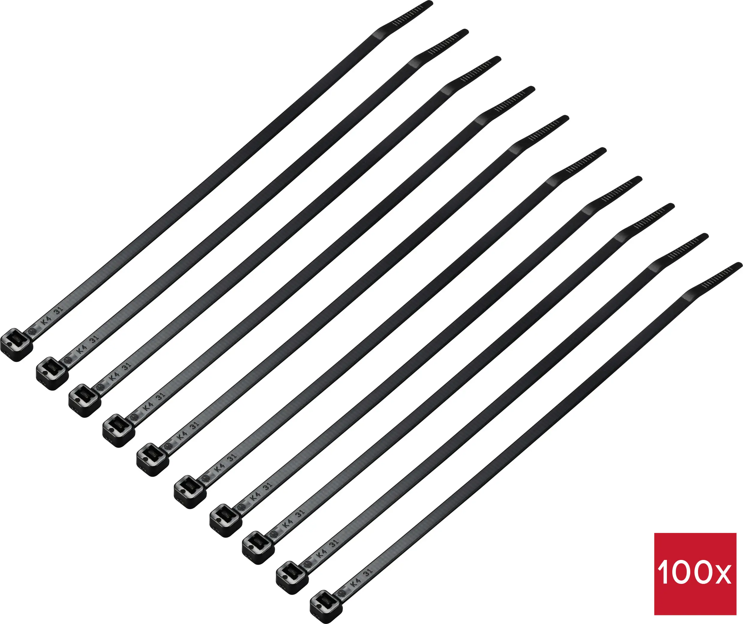 Кабельная стяжка TRU COMPONENTS TC-12523668 200 мм 4,6 мм черная, 100 шт.