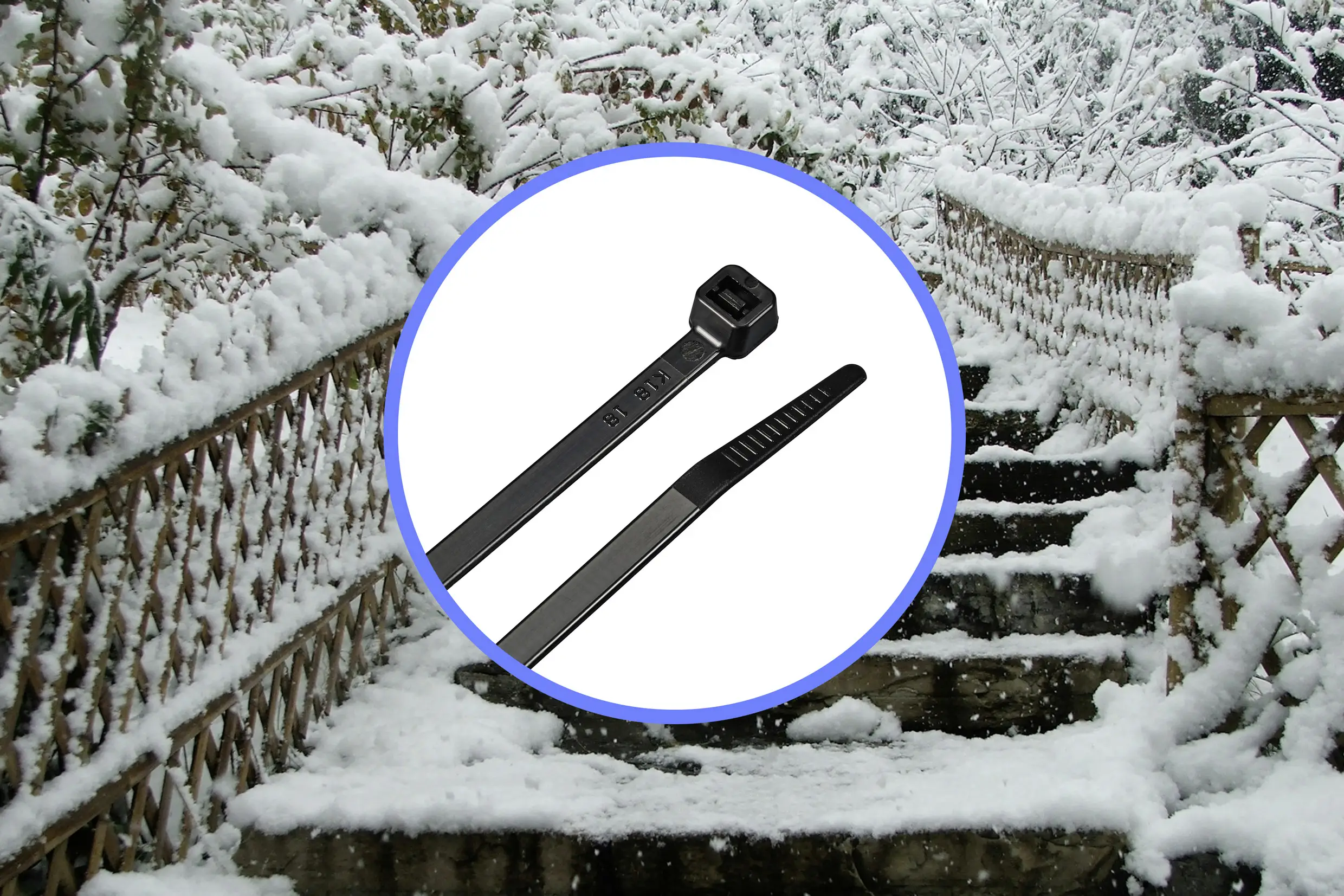 TRU COMPONENTS TC-12523696 Кабельная стяжка 250 мм 4,8 мм, черная, морозостойкая, 100 шт.