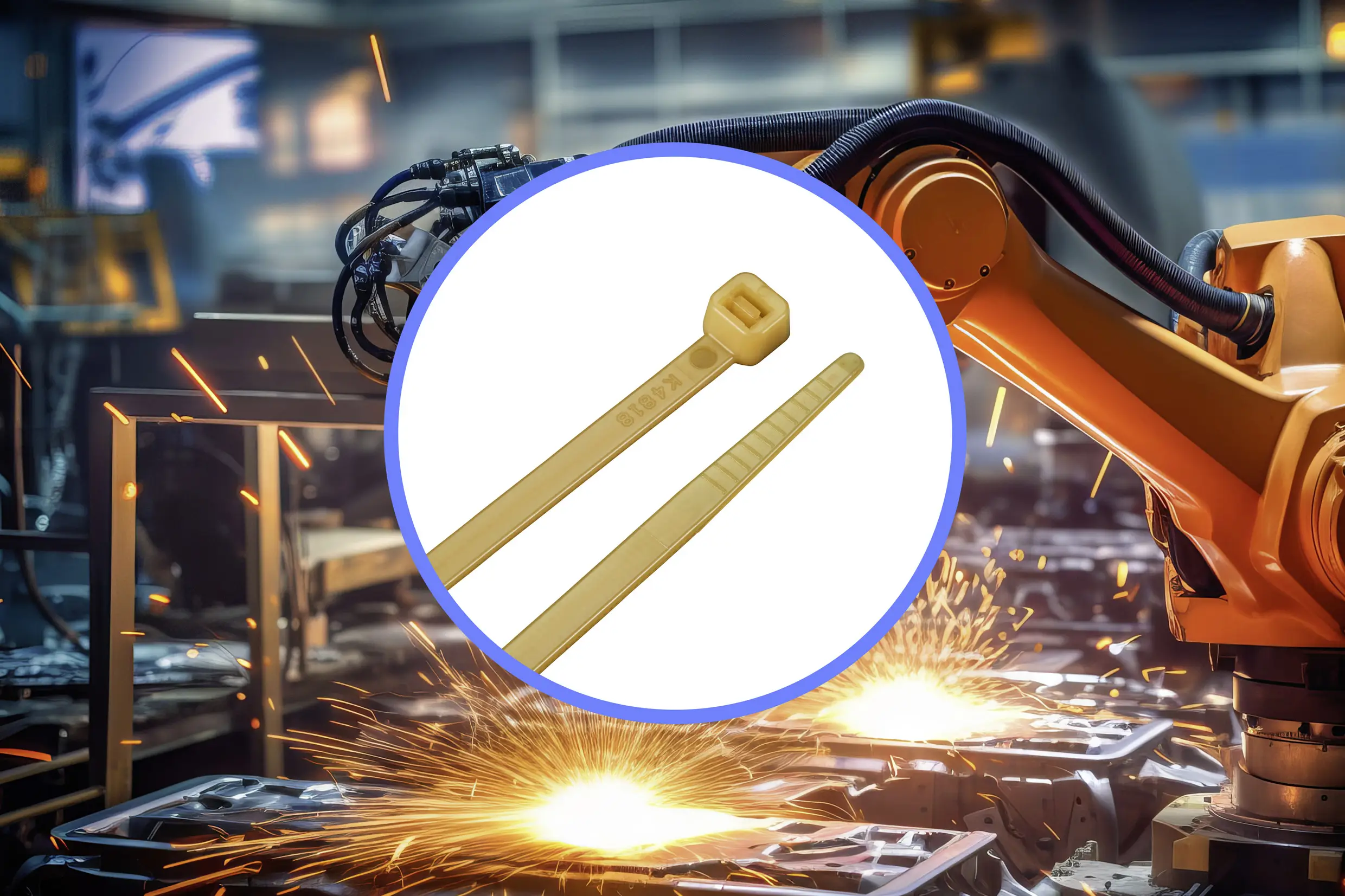 TRU COMPONENTS TC-12523712 Кабельная стяжка 300 мм 4,8 мм светло-коричневая для высоких температур 100 шт.