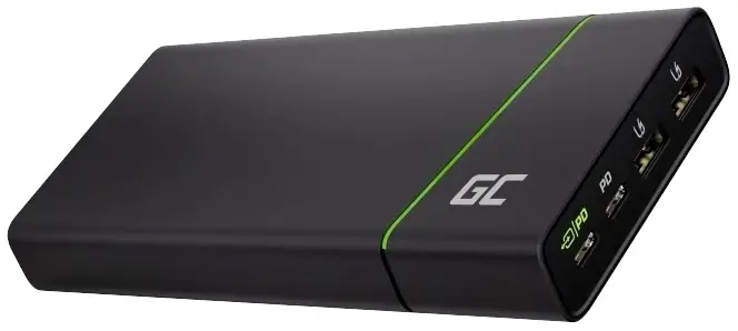 Внешний аккумулятор Green Cell GC PowerPlay Ultra 26800 мАч с быстрой зарядкой 3.0, поддержкой Power Delivery, разъемами USB-C® и