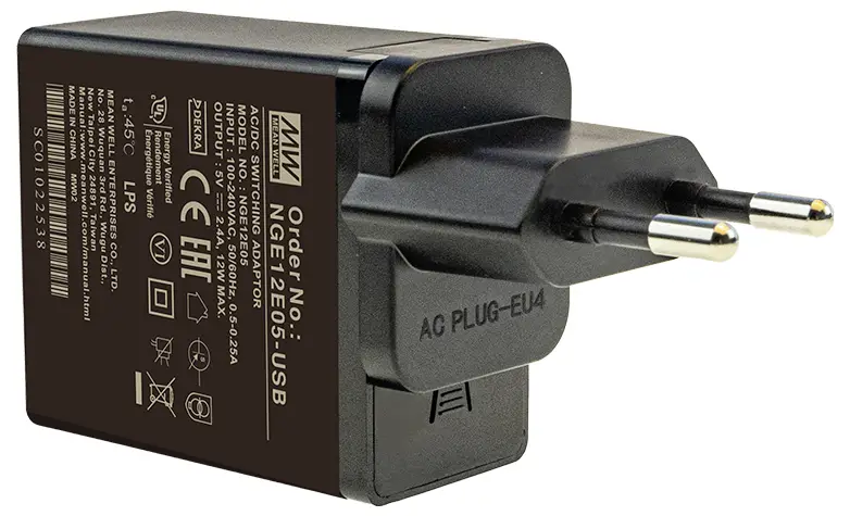 Блок живлення постійної напруги MEAN WELL NGE12E05-USB 2.4 A 12 Вт