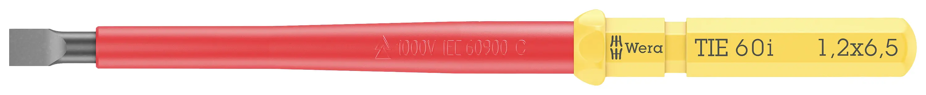 Сменная отвертка Wera Kraftform Kompakt VDE 60 1,2 x 6,5 x 157 мм TIE 05006505001 шлицевая 6,5 мм 157 мм