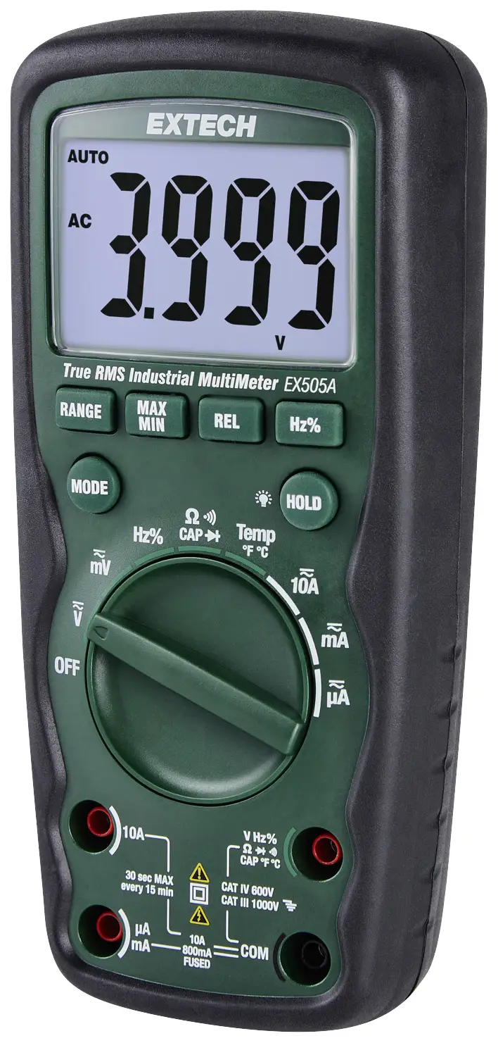 Цифровой мультиметр Extech EX505A, степень защиты IP67, категория IV, напряжение 600 В.