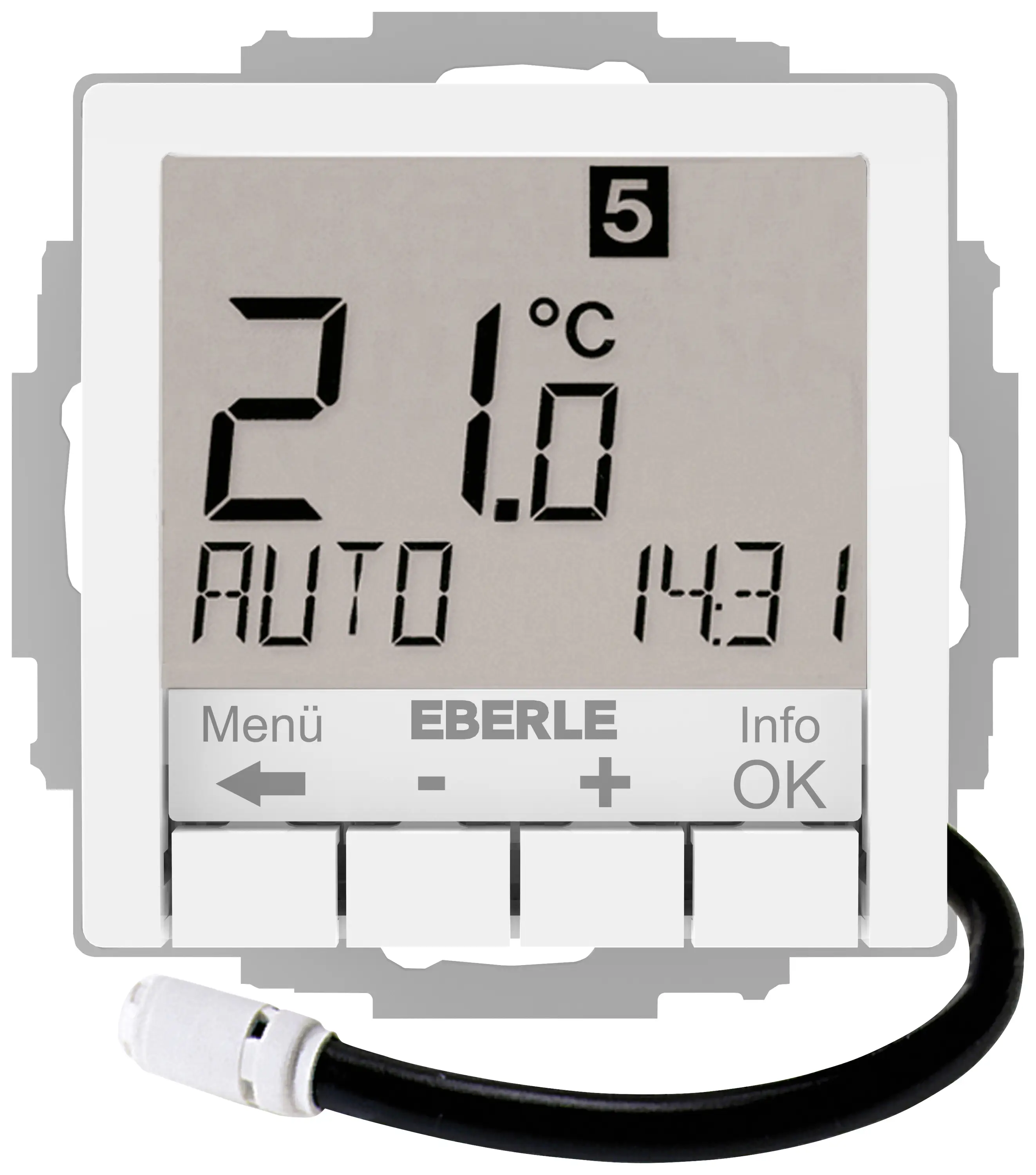 Скрытый комнатный термостат Eberle UTE 4800-F-RAL9016-G-55 527812455604 для отопления/охлаждения, 1 шт.