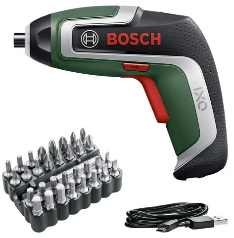 Аккумуляторная отвертка Bosch Home and Garden IXO 7, 06039E000B, 3,6 В, 2000 мАч, в комплекте из 32 предметов.