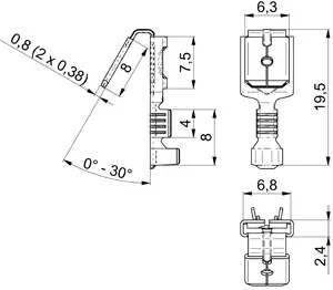 Vogt Verbindungstechnik 3838an.67 Штекер плоский 250 шт.