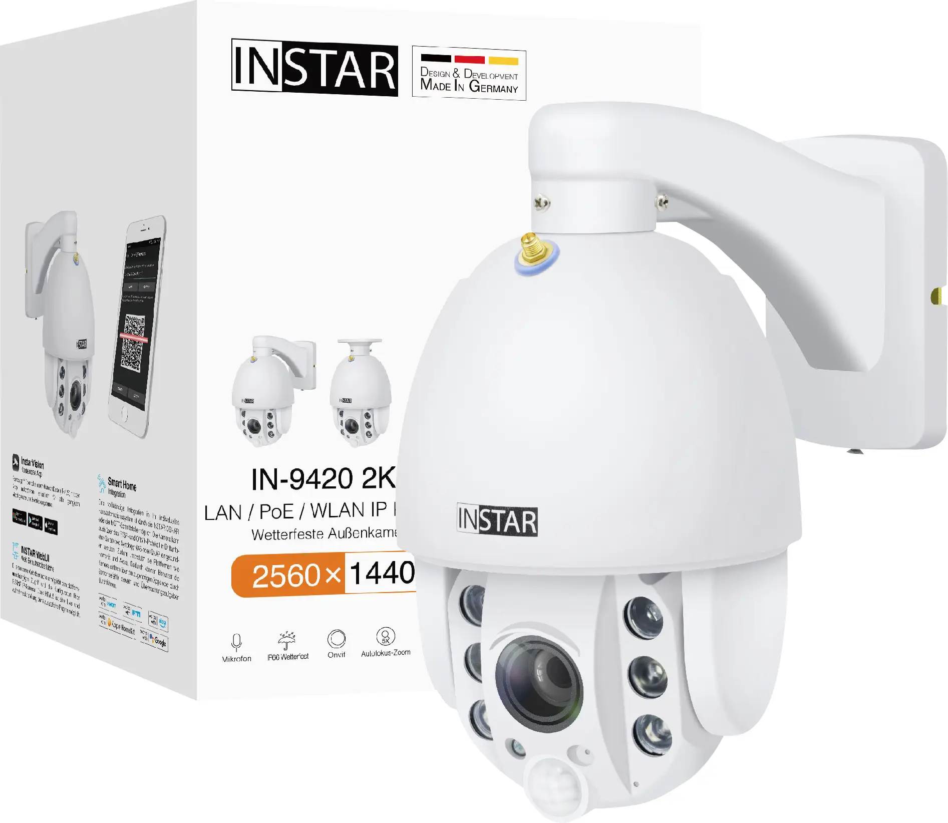 IP-камера відеоспостереження INSTAR IN-9420 14092 LAN, WLAN 2560 x 1440 пікселів