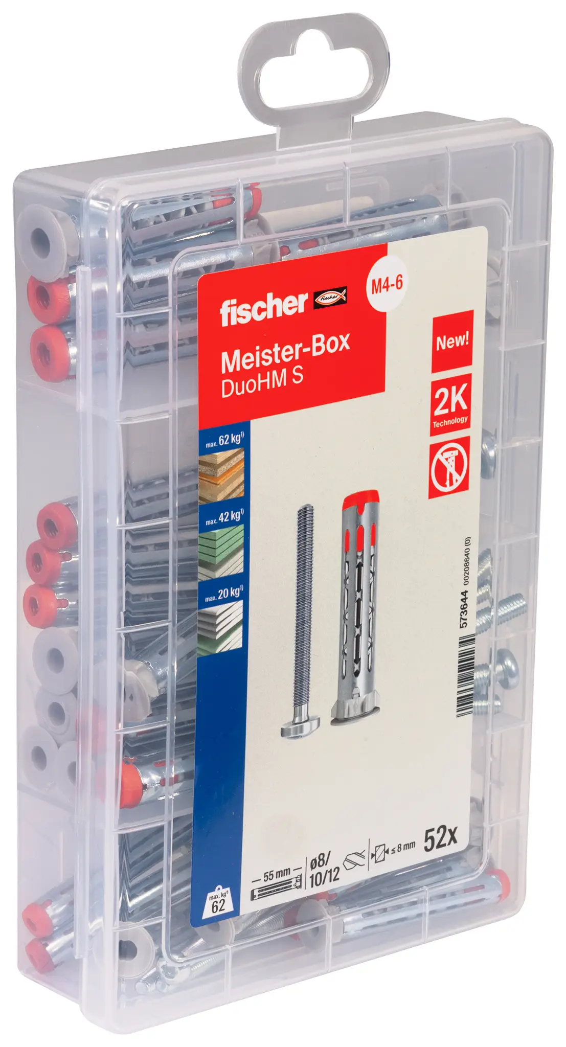 Анкеры Fischer 573644 MeisterboX DuoHM TX для стеновых блоков 55 мм, 52 шт.