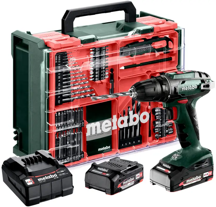Metabo BS 18 Set 602207710 Аккумуляторная дрель-шуруповерт 18 В 2 А·ч, вкл. 2 аккумулятора, бесщёточный, вкл. кейс, вкл. зарядное