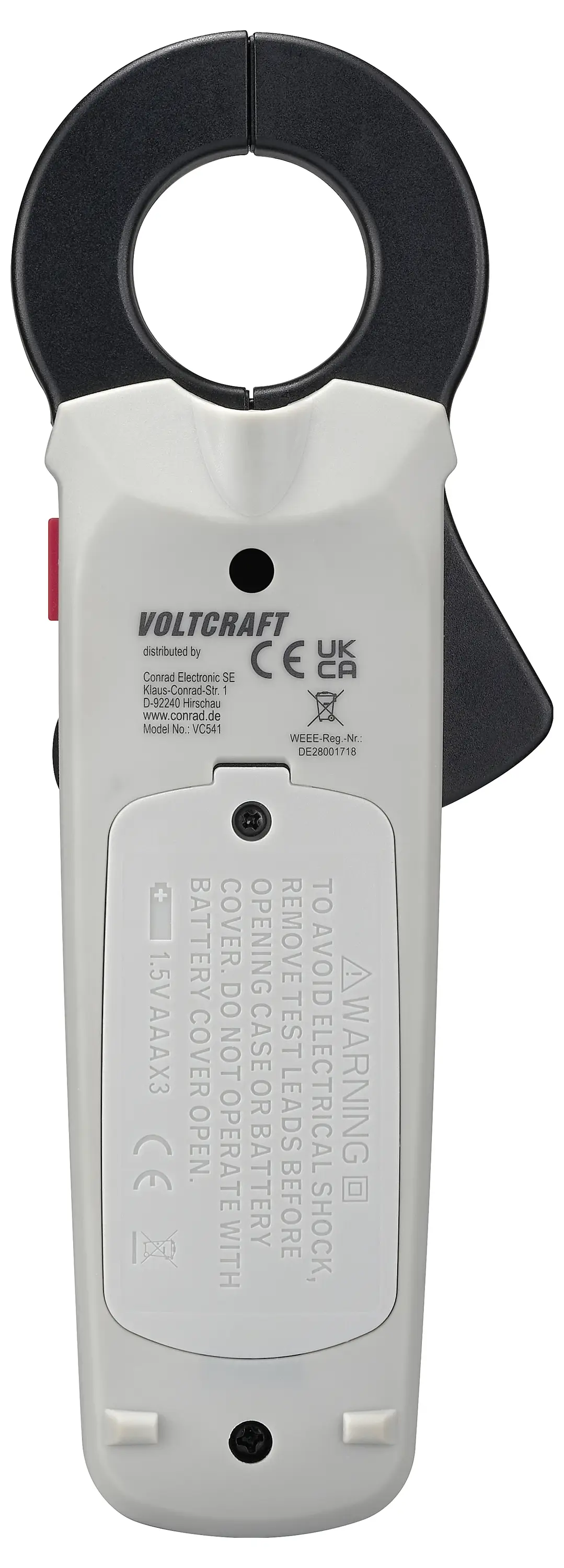 Цифровые клещи VOLTCRAFT VC541 CAT III, 600 В. Количество отображаемых номеров: 2000.