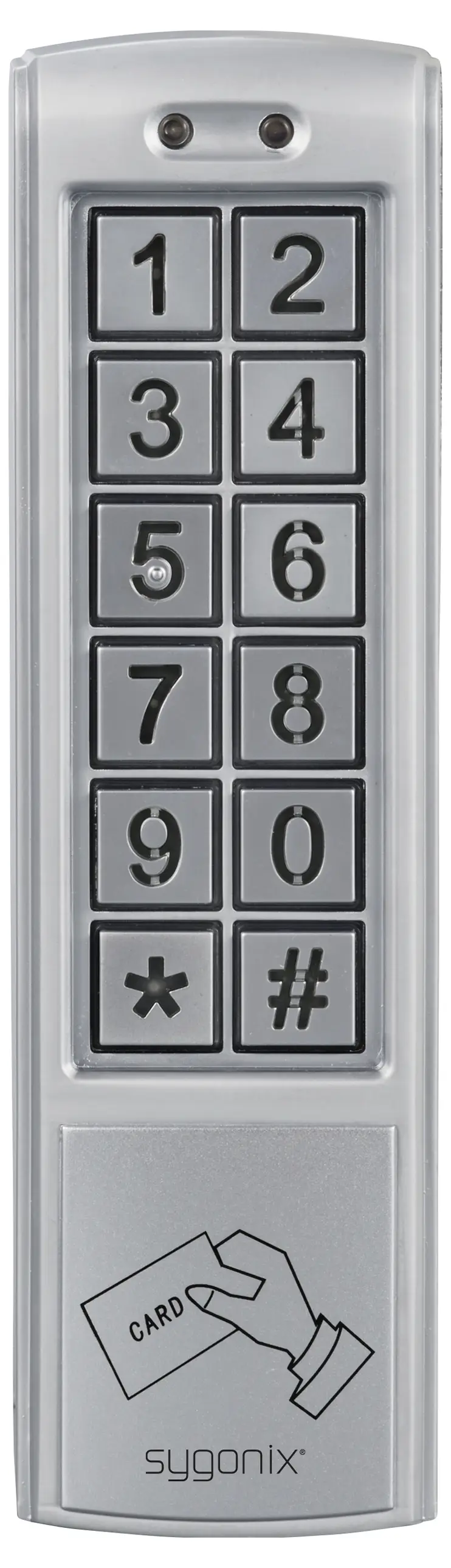 Клавіатура Sygonix SY-6421352 з RFID-кодом, поверхневе кріплення, 12 В постійного/змінного струму, 24 В постійного/змінного струму