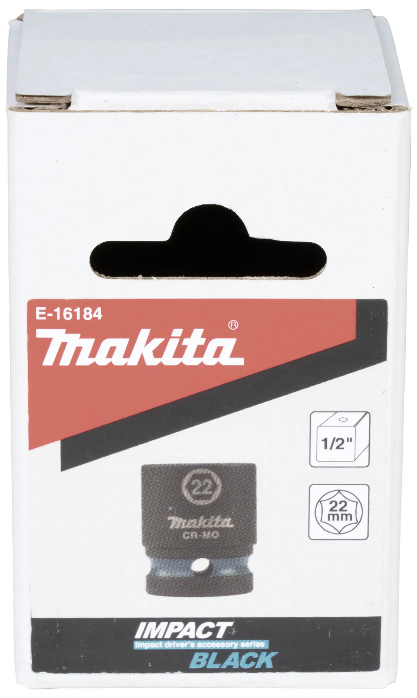 Ударный гайковерт Makita E-16184, черный, шестигранный, торцевой ключ 22 мм (1/2 дюйма), 1 шт. (1/2 дюйма, 12,5 мм)