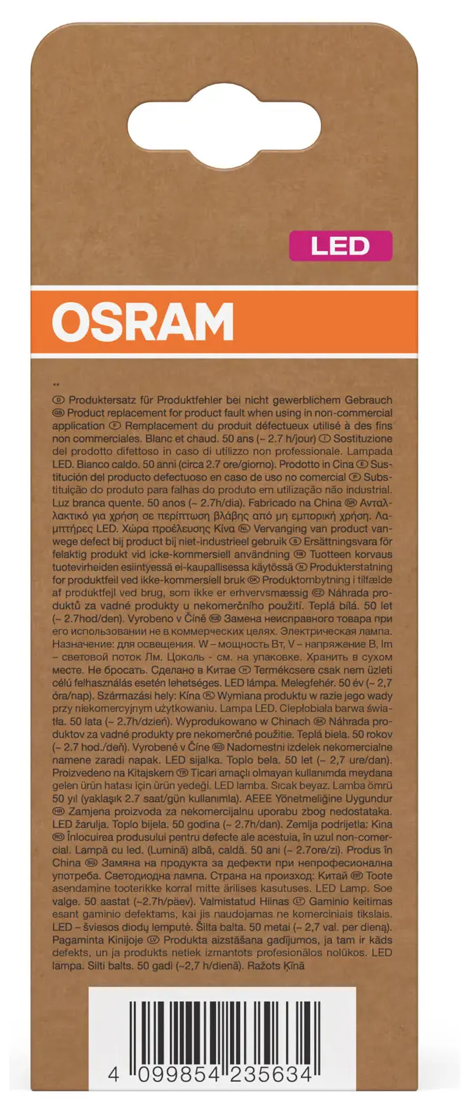 Світлодіодна лампа OSRAM HOMELIGHTING 4099854235634 E-27 3,8 Вт = 60 Вт 806 лм теплий білий 1 шт.