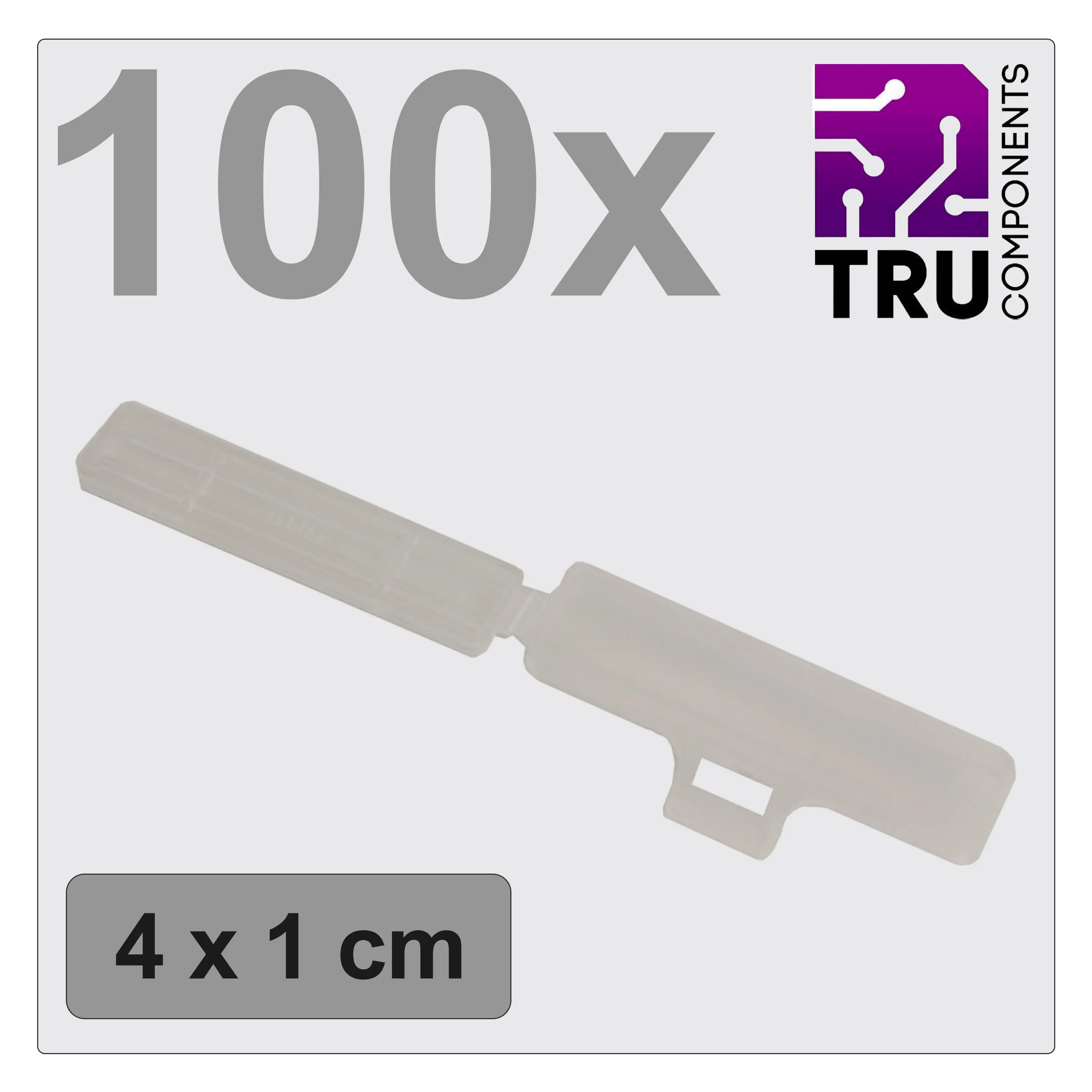 Тримач для етикеток TRU COMPONENTS T24CA082 TC-12888600, 9,5 x 41,5 мм, 100 шт.