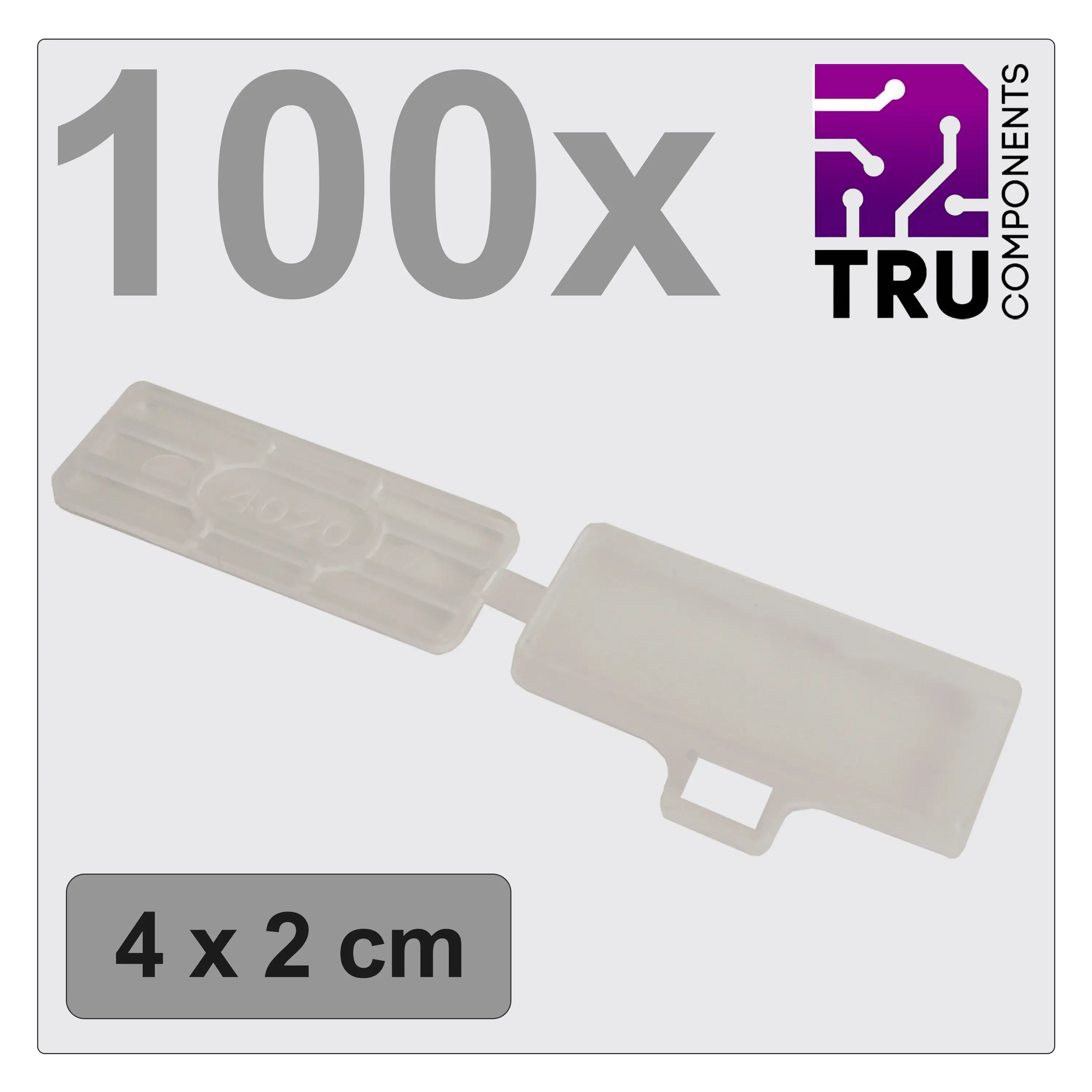 Тримач для етикеток TRU COMPONENTS T24CA084 TC-12888608, 18 x 42 мм, 100 шт.