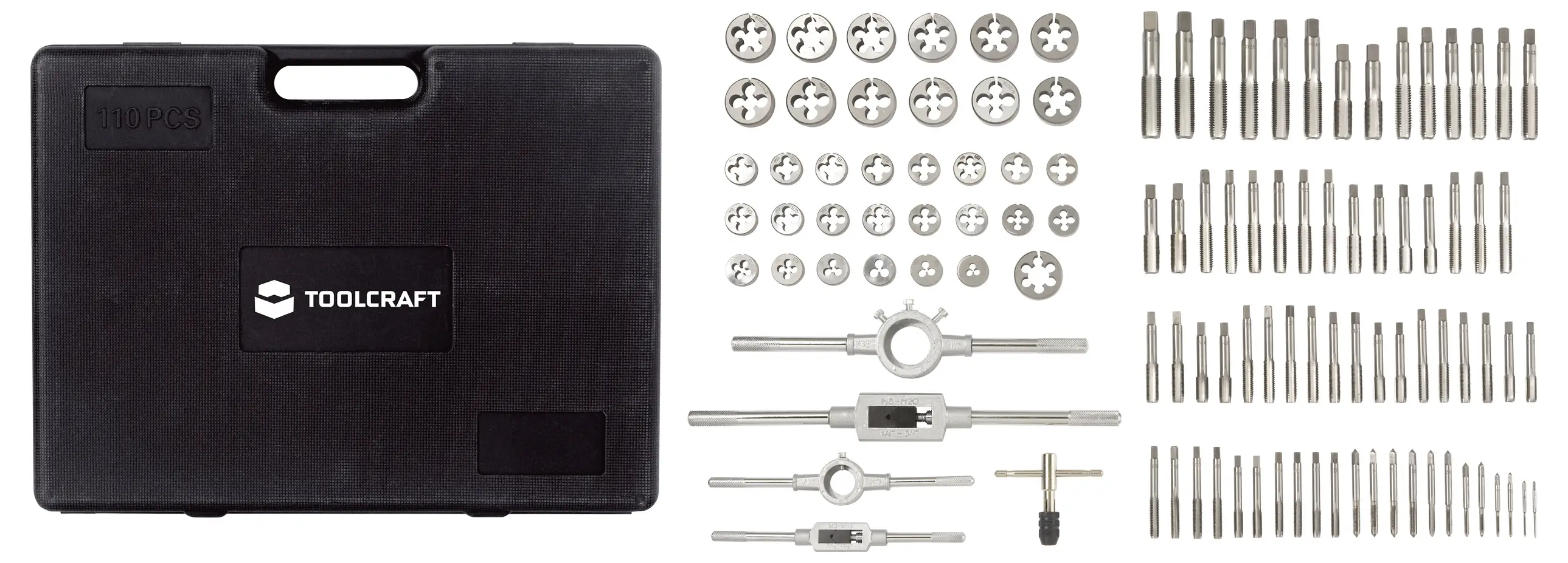 Набор метрических метчиков TOOLCRAFT TO-9913164 M2, M3, M4, M5, M6, M7, M8, M9, M10, M11, M12, M14, M16, M18 DIN 2181 из закаленно