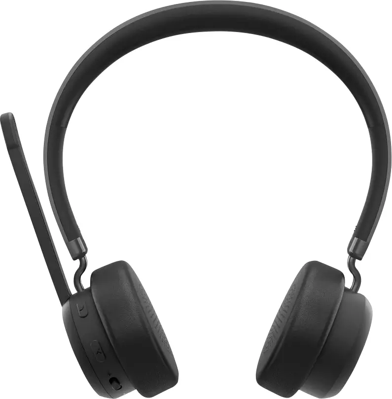 Беспроводные Bluetooth-стереонаушники Lenovo VoIP, черные, с микрофоном, шумоподавлением, отключением микрофона и регулировкой гро