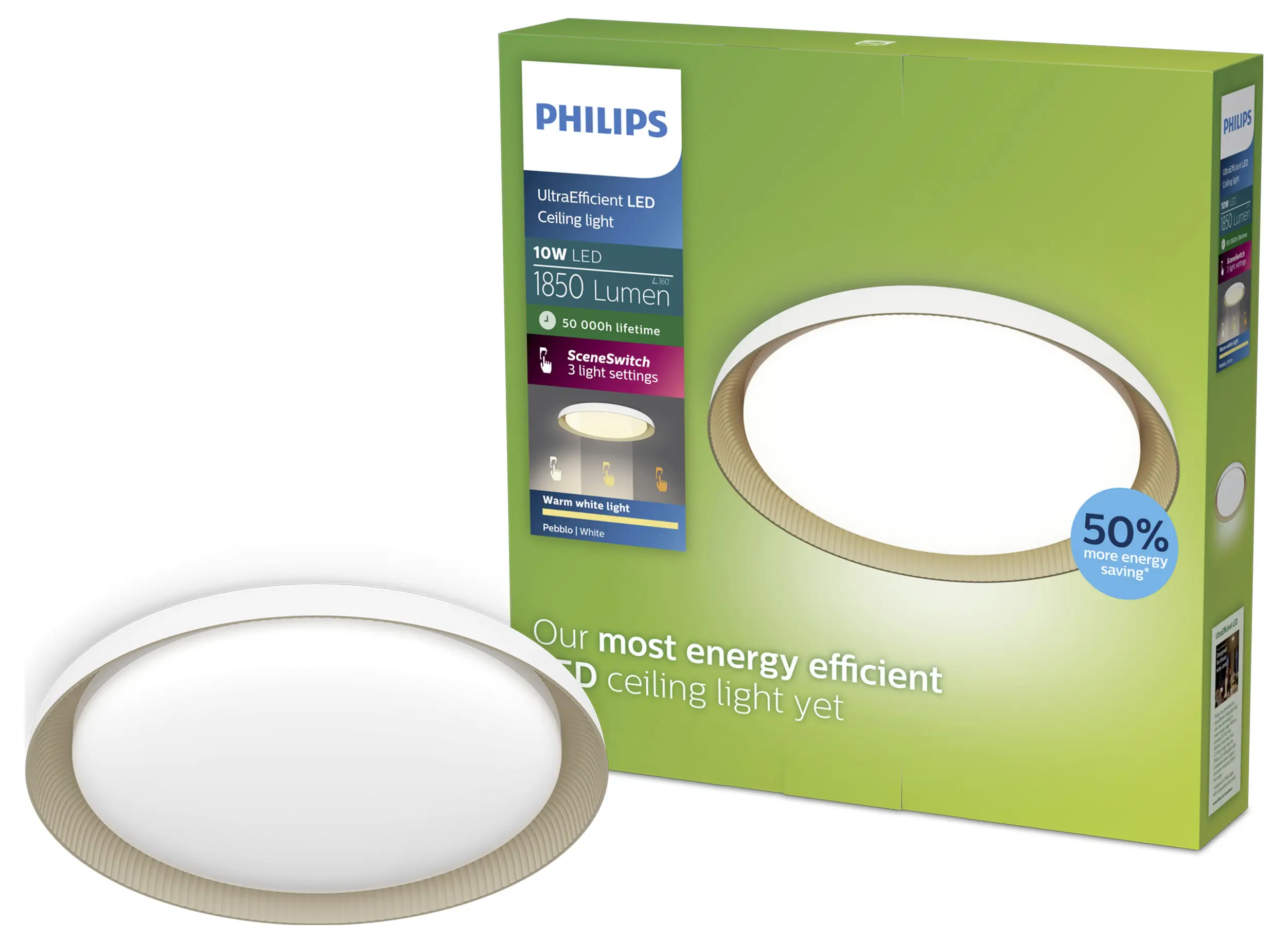 Світлодіодний стельовий світильник Philips Pebblo 8720169301054 10 Вт 1850 лм білий
