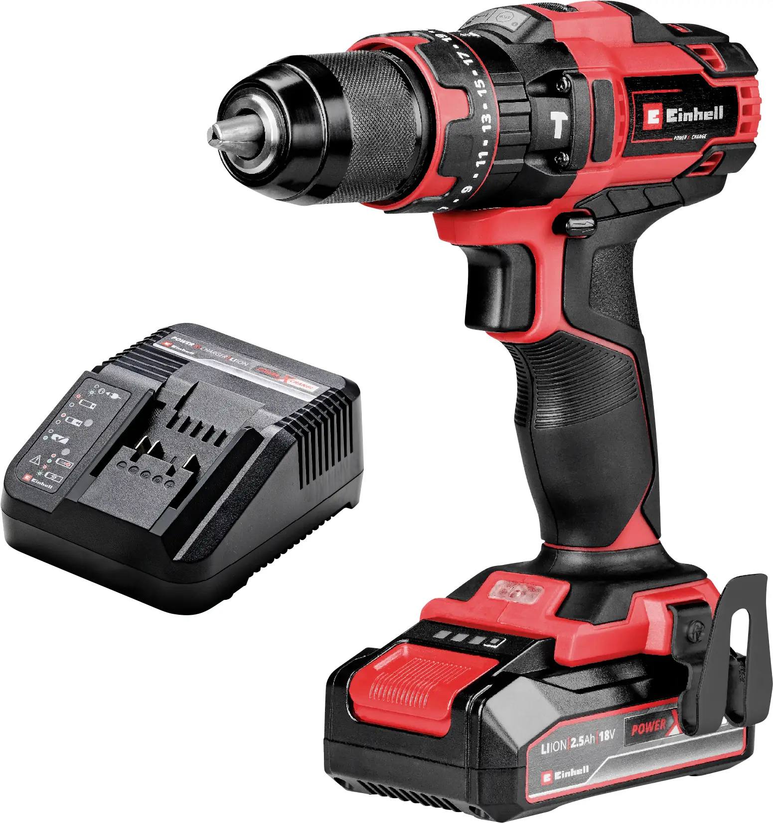Einhell TE-CD 18/44 Li-i (1x2,5 А·ч) Power X-Change, 2-скоростной аккумуляторный ударный гайковерт с аккумулятором и зарядным устр