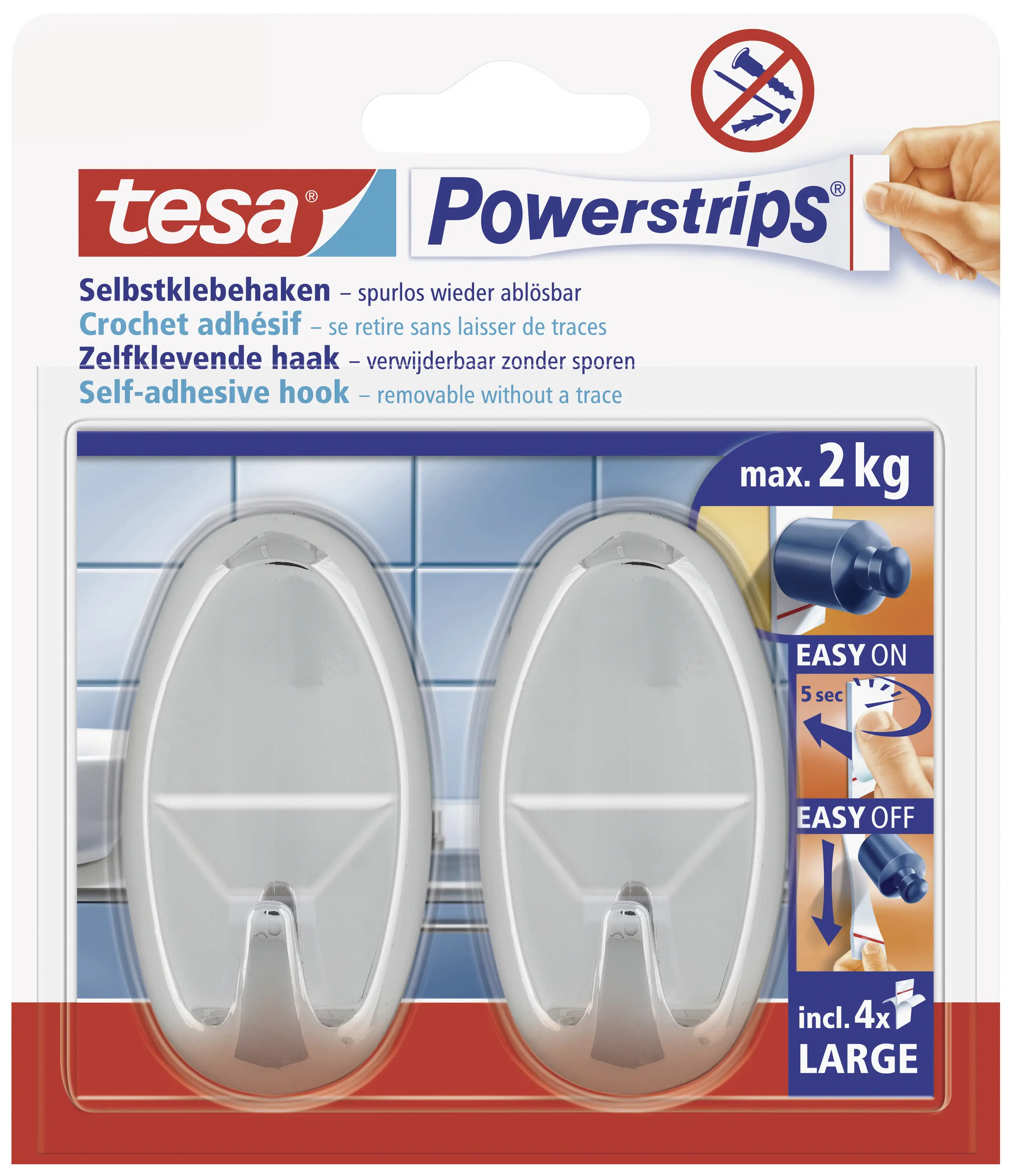 tesa POWERSTRIPS® 58050-00012-20 Клейкий крючок 2 шт.