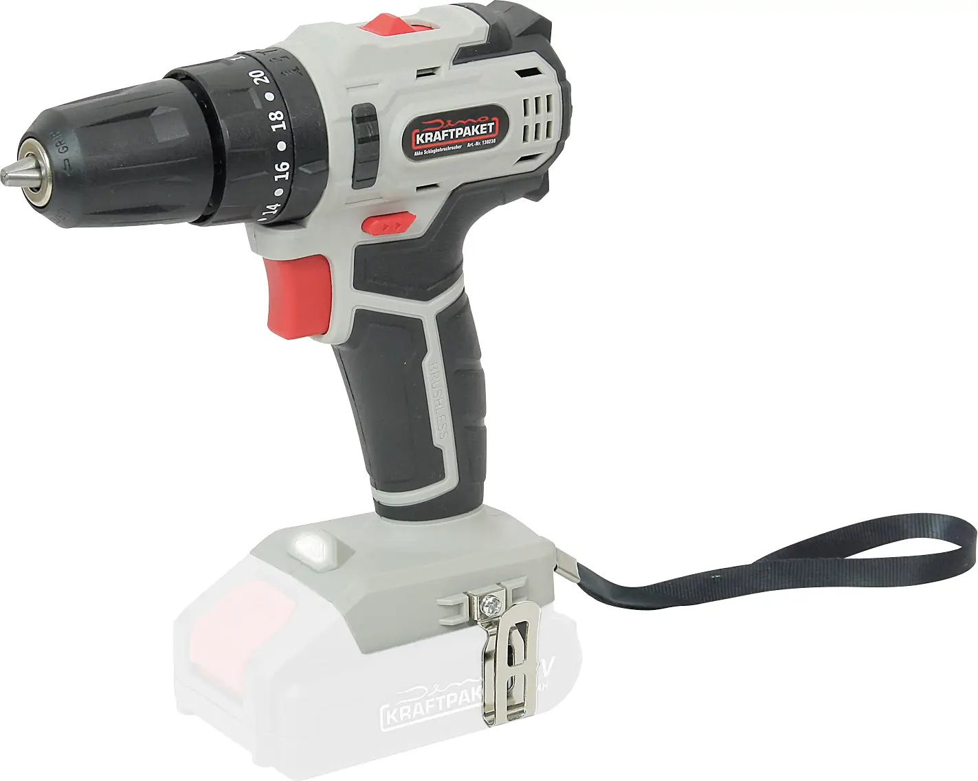 Акумуляторний ударний гайковерт Dino KRAFTPAKET 18V-45Nm-23-630W 130230, безщітковий, без акумулятора, без зарядного пристрою