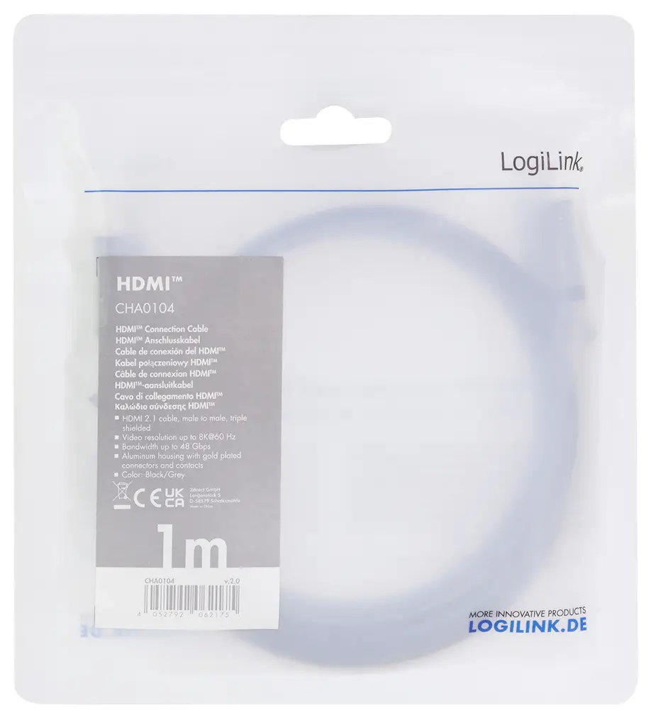 Аудио/видео кабель LogiLink CHA0104 CHA0104, HDMI, 1 м