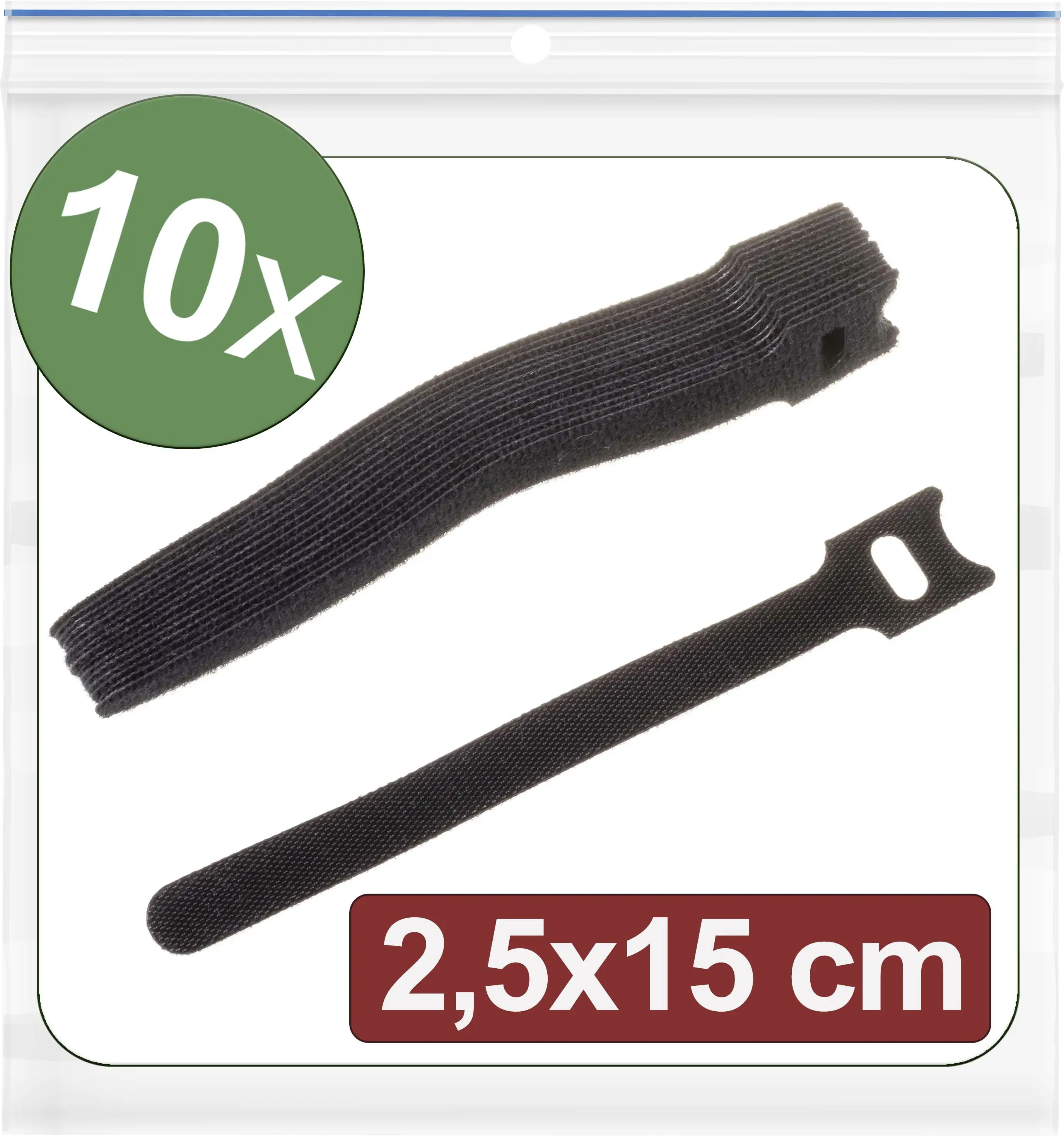 Quadrios 24CA314 Кабельная стяжка на липучке 24CA314, (Д x Ш) 150 мм x 25 мм, 10 шт.