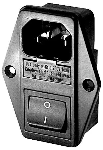 Разъем Schurter 4304.6087 IEC, штекер, прямой штекер. Общее количество контактов: 3 + PE, 10 мА, черный, 1 шт.