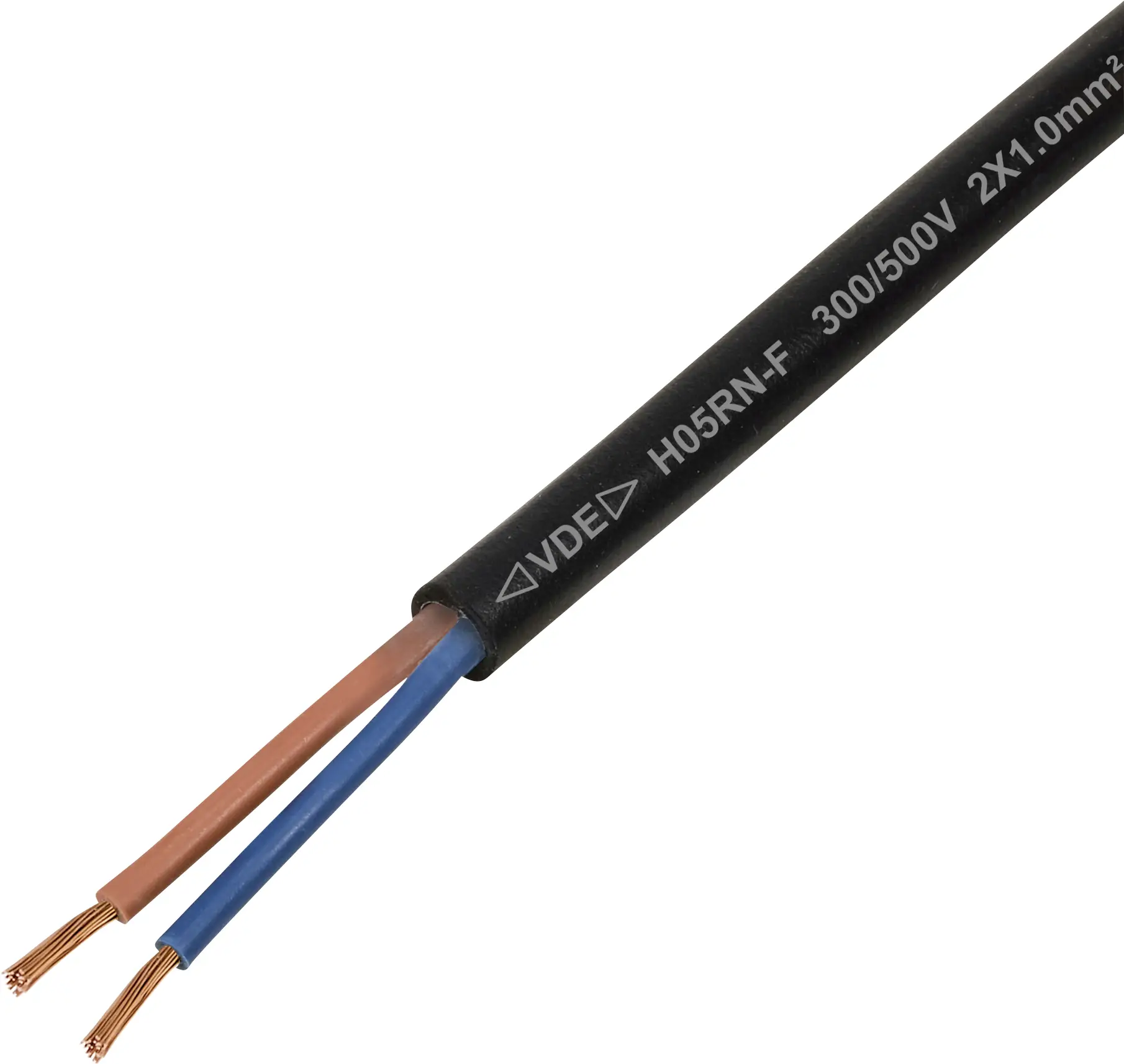 TRU COMPONENTS TC-13389168 Кабель в резиновой оболочке, 2 x 1 мм², 50 м, черный