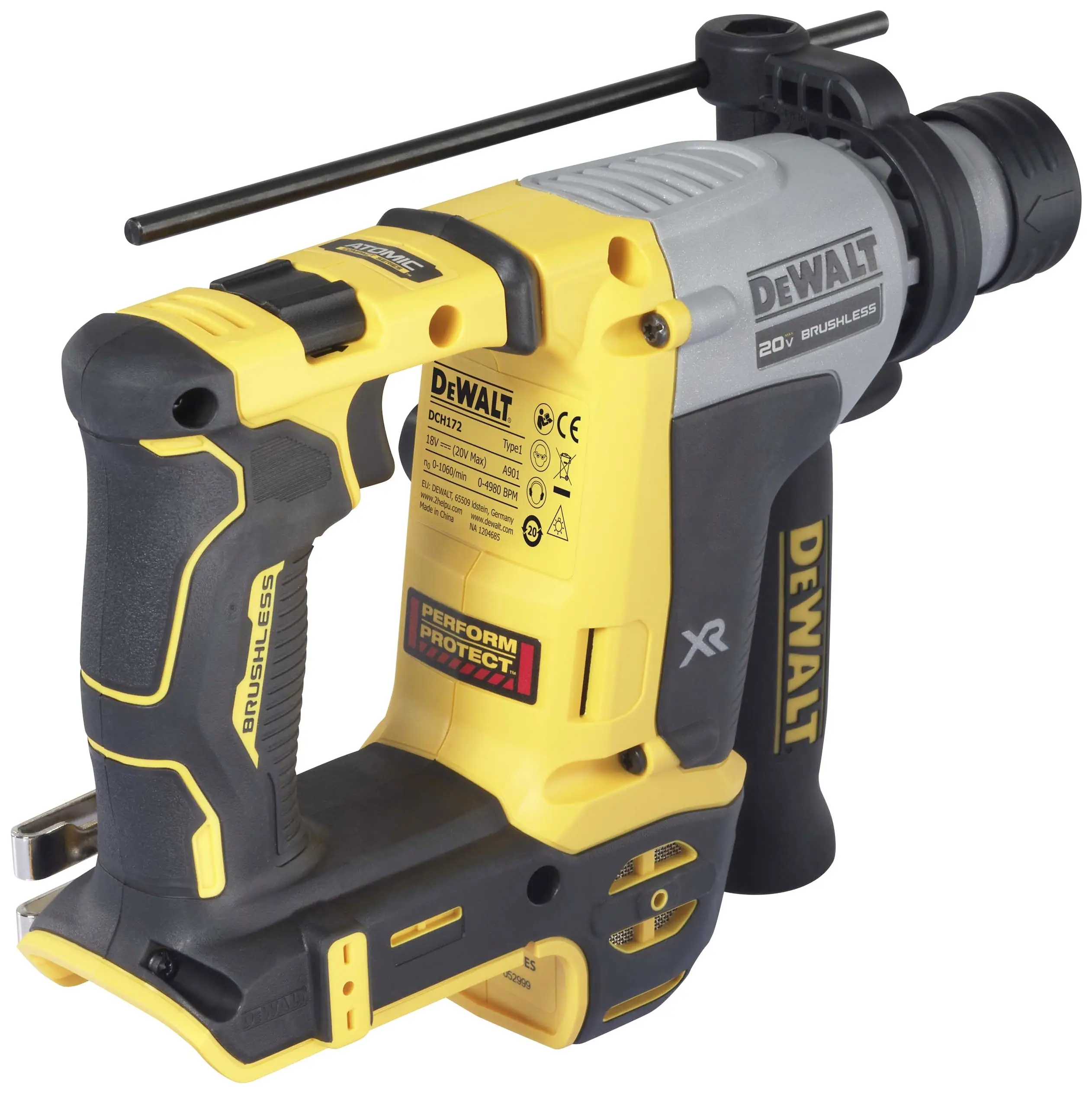 Аккумуляторная ударная дрель DEWALT SDS-Plus 18 В/постоянный ток, литий-ионный аккумулятор 5,0 Ач, бесщеточный двигатель мощностью