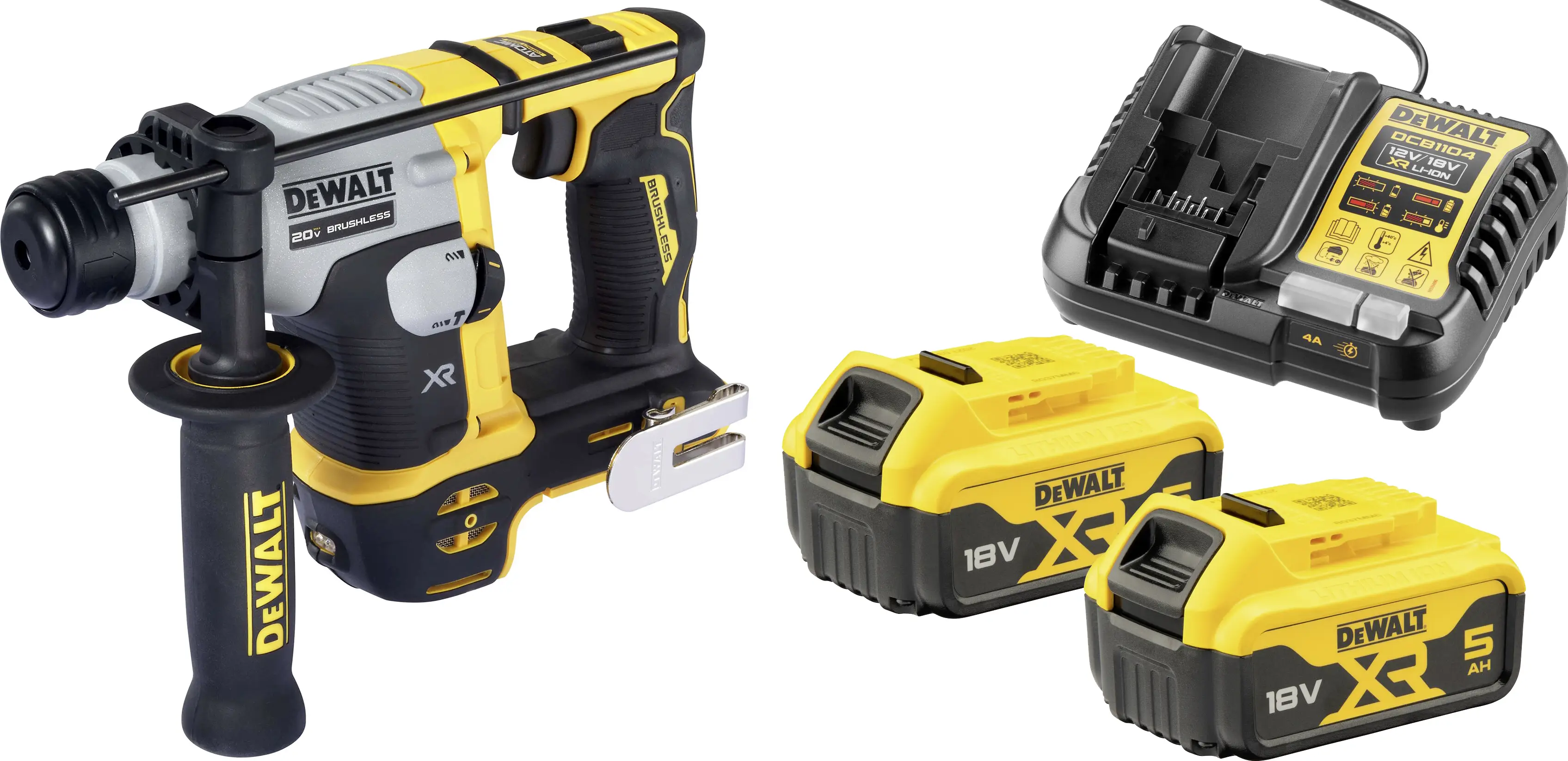 Аккумуляторная ударная дрель DEWALT SDS-Plus 18 В/постоянный ток, литий-ионный аккумулятор 5,0 Ач, бесщеточный двигатель мощностью