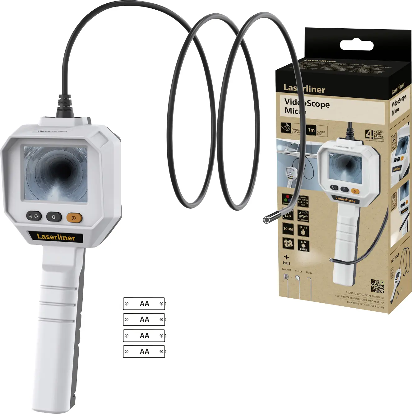Инспекционная камера Laserliner VideoScope Micro 082.259E, 5,5 мм x 1 м, 640 x 480 пикселей, IP67