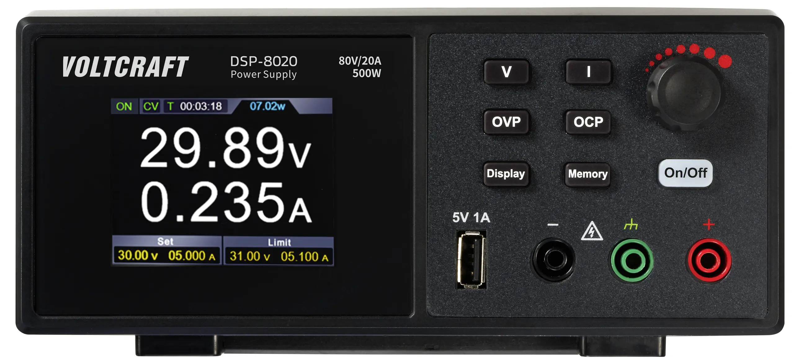 Регулируемый лабораторный блок питания VOLTCRAFT DSP-8020 0 - 80 0 - 20 А 500 Вт