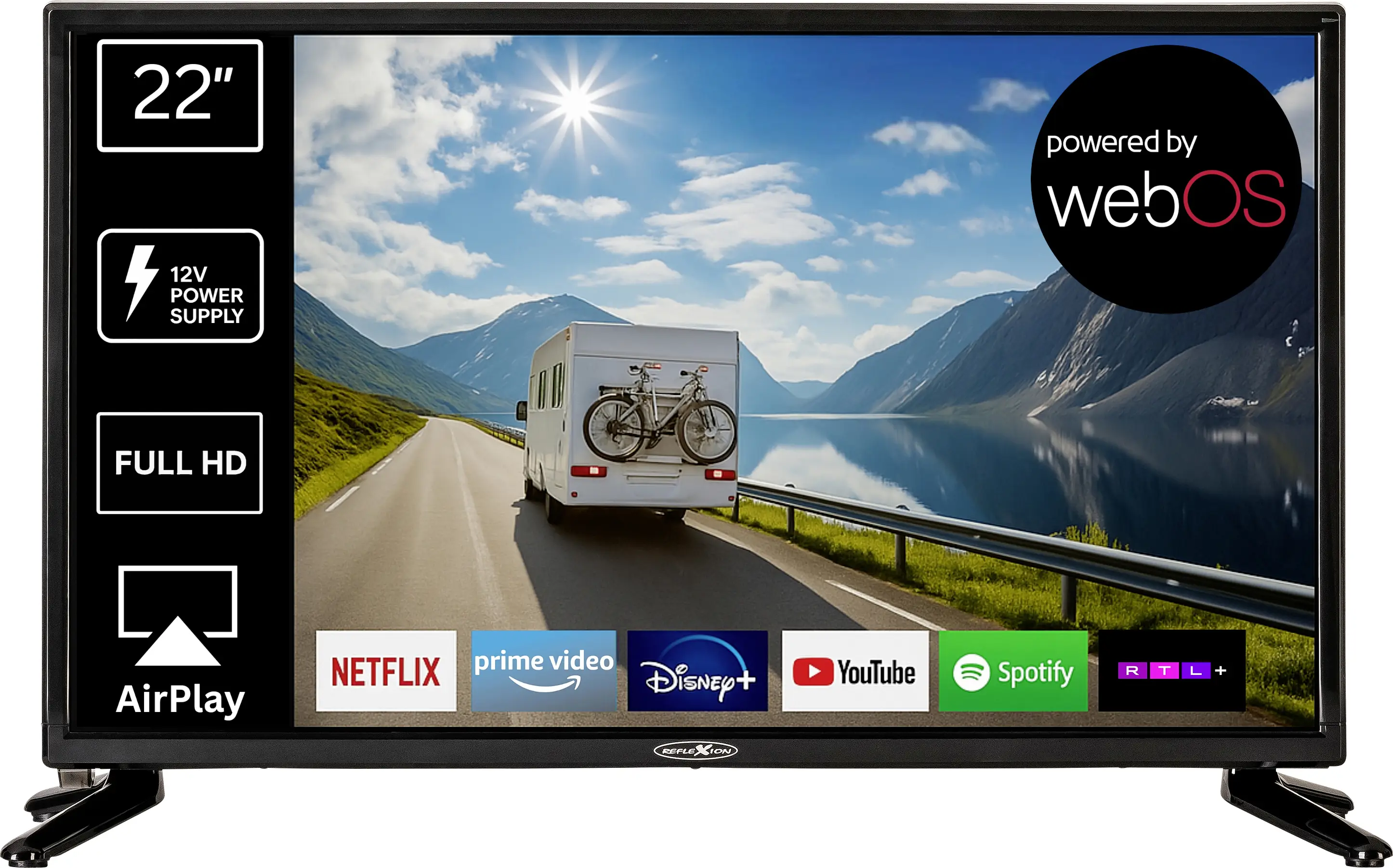 РК-телевізор 22 дюйми Reflexion LED22iBT, Full HD (1920 x 1080 пікселів), 60 Гц
