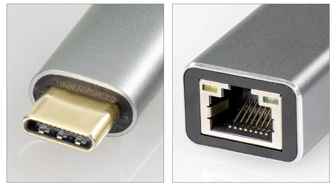 USB-C адаптер, RJ45 Maxtrack C545L, кабель, 10 см, 1 шт.