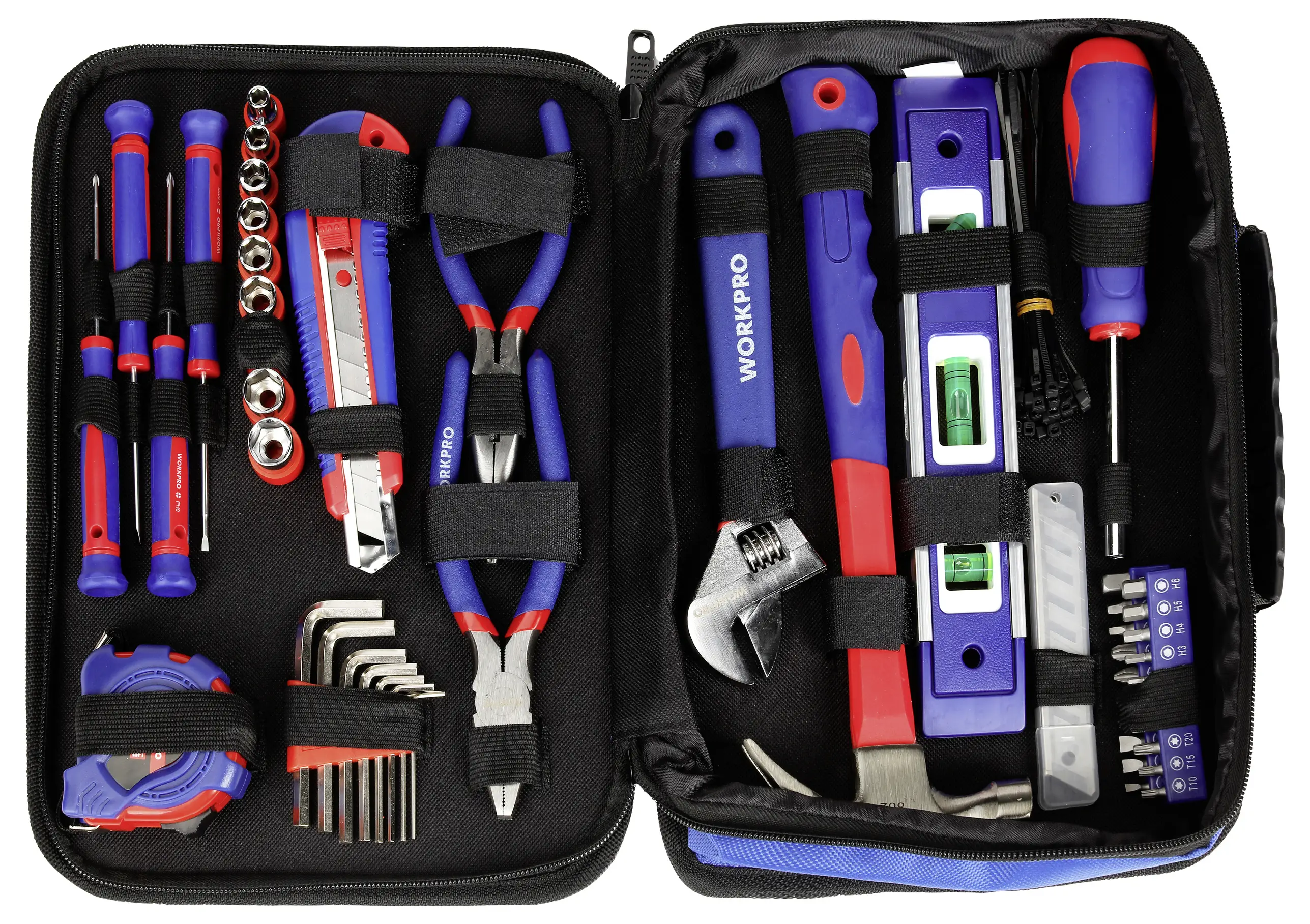 Набор инструментов WorkPro WP209066 DIY, универсальный, для техников, в сумке, 100 предметов.