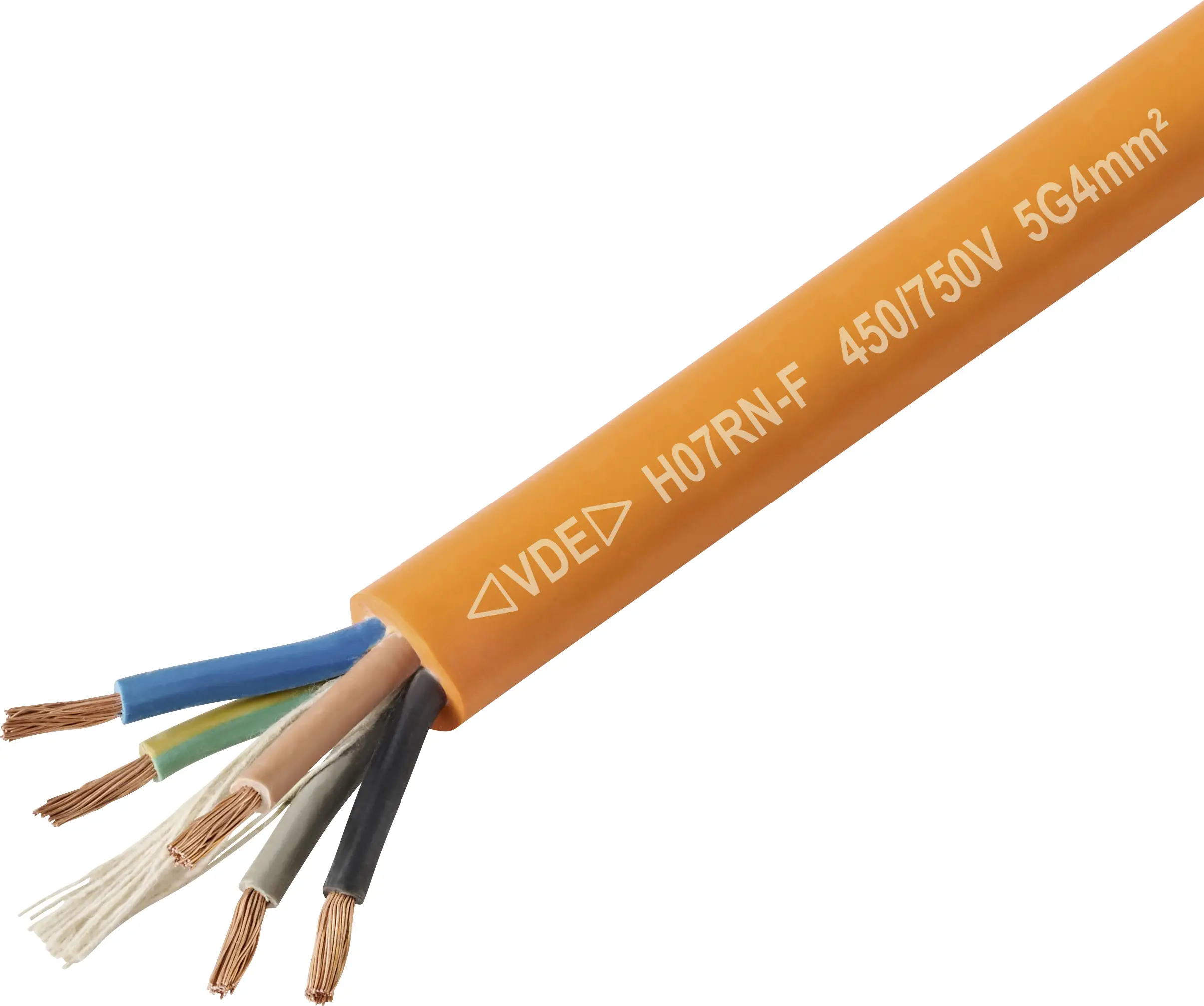 TRU COMPONENTS TC-13537024 Кабель з гумовою оболонкою, 5 G 4 мм², жовтий/зелений, синій, коричневий, чорний, сірий, товарів на мет