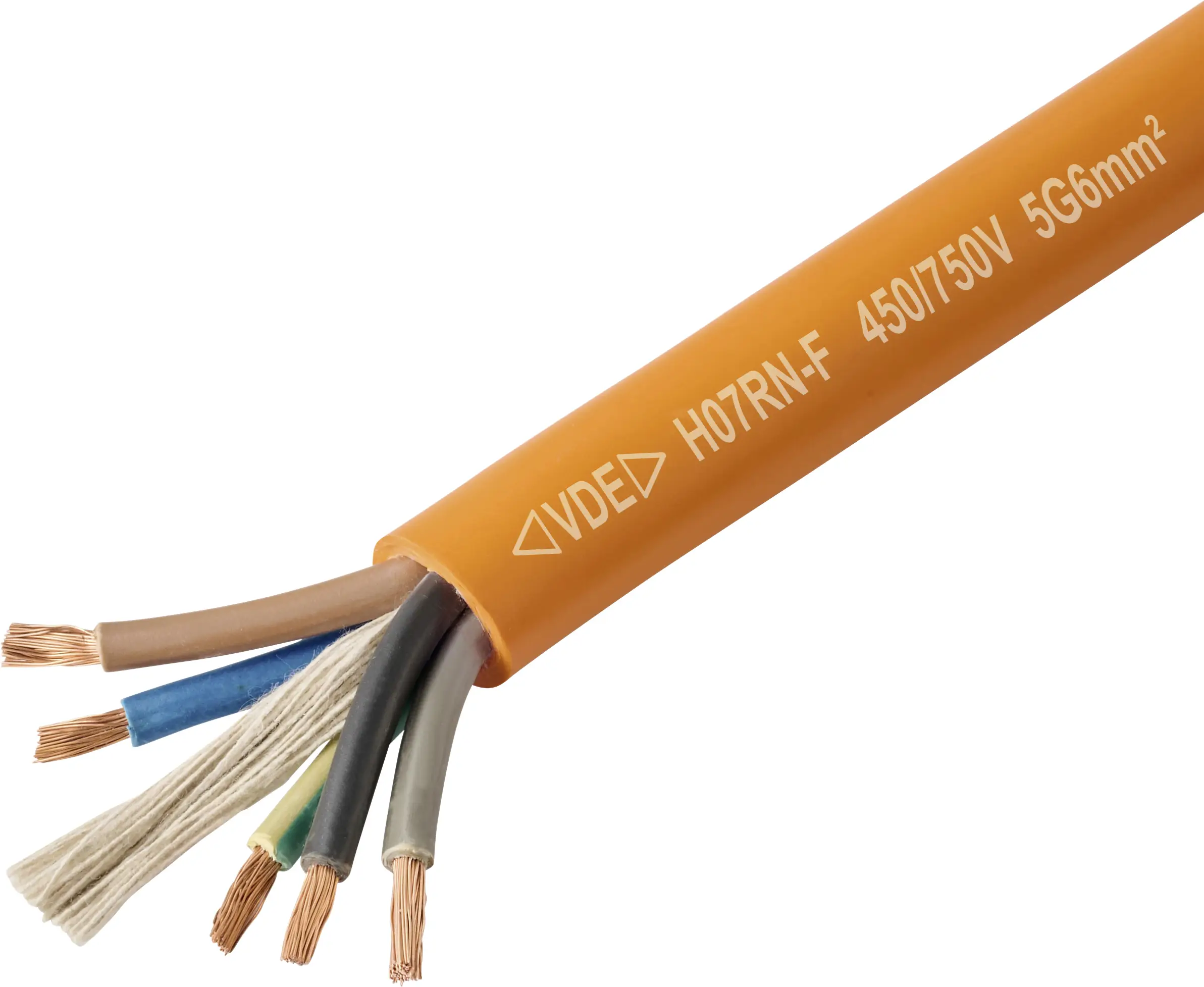TRU COMPONENTS TC-13537028 Кабель з гумовою оболонкою, 5 G 6 мм², жовтий/зелений, синій, коричневий, чорний, сірий, товарів на мет