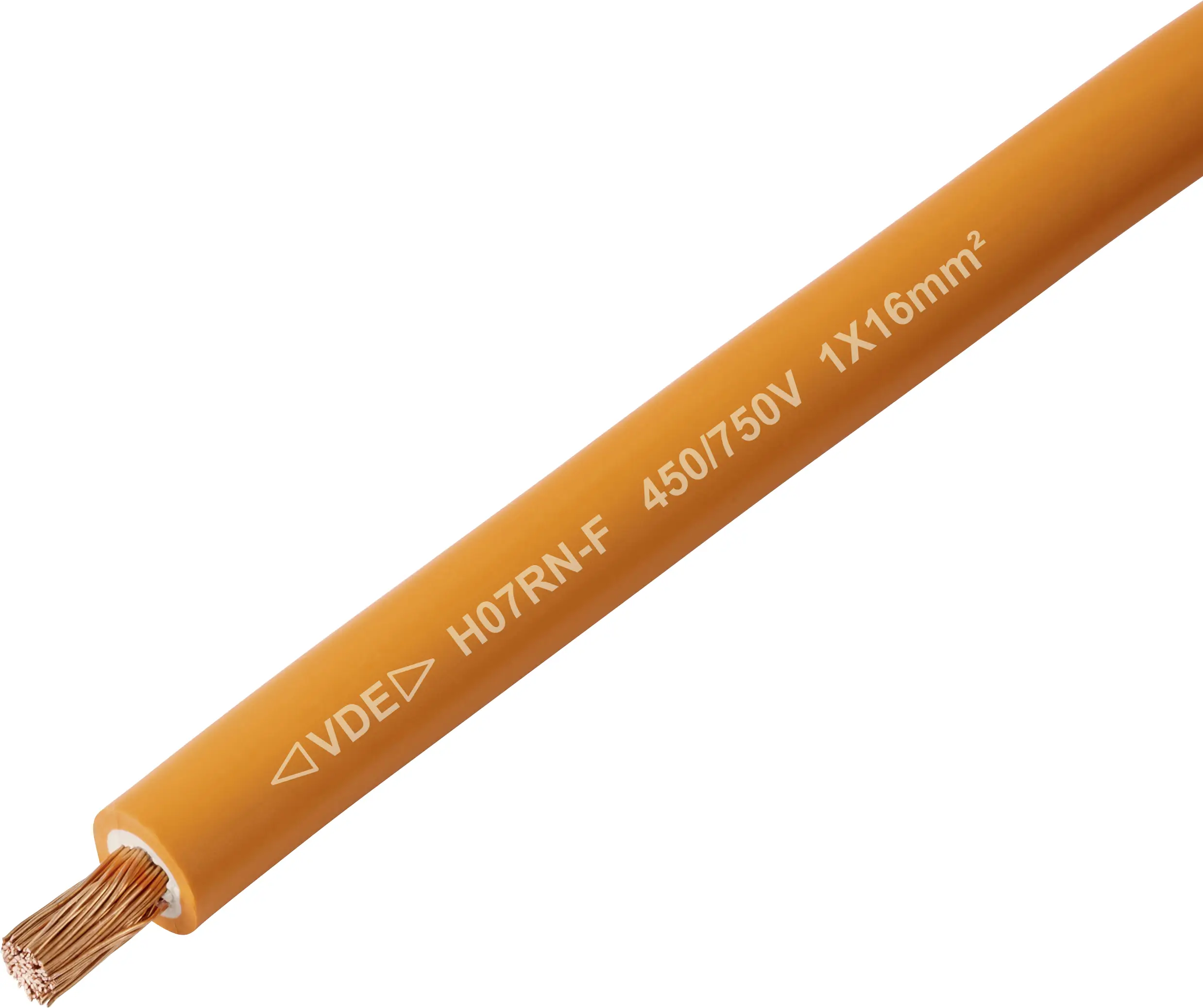 TRU COMPONENTS TC-13537052 Кабель в резиновой оболочке, 1 x 16 мм², белый, по метру, оранжевый