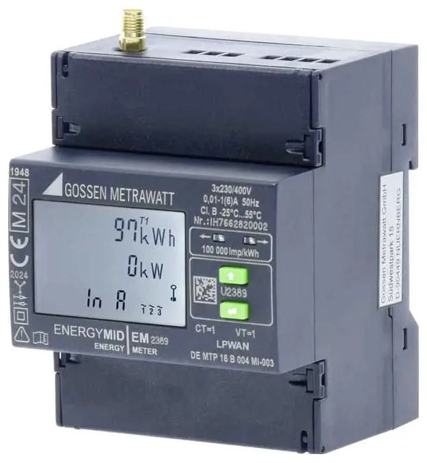 Gossen Metrawatt EM2389 U2389-V039 Трансформаторный измеритель тока трехфазный 5 А Сертификат MID: да 1 шт.